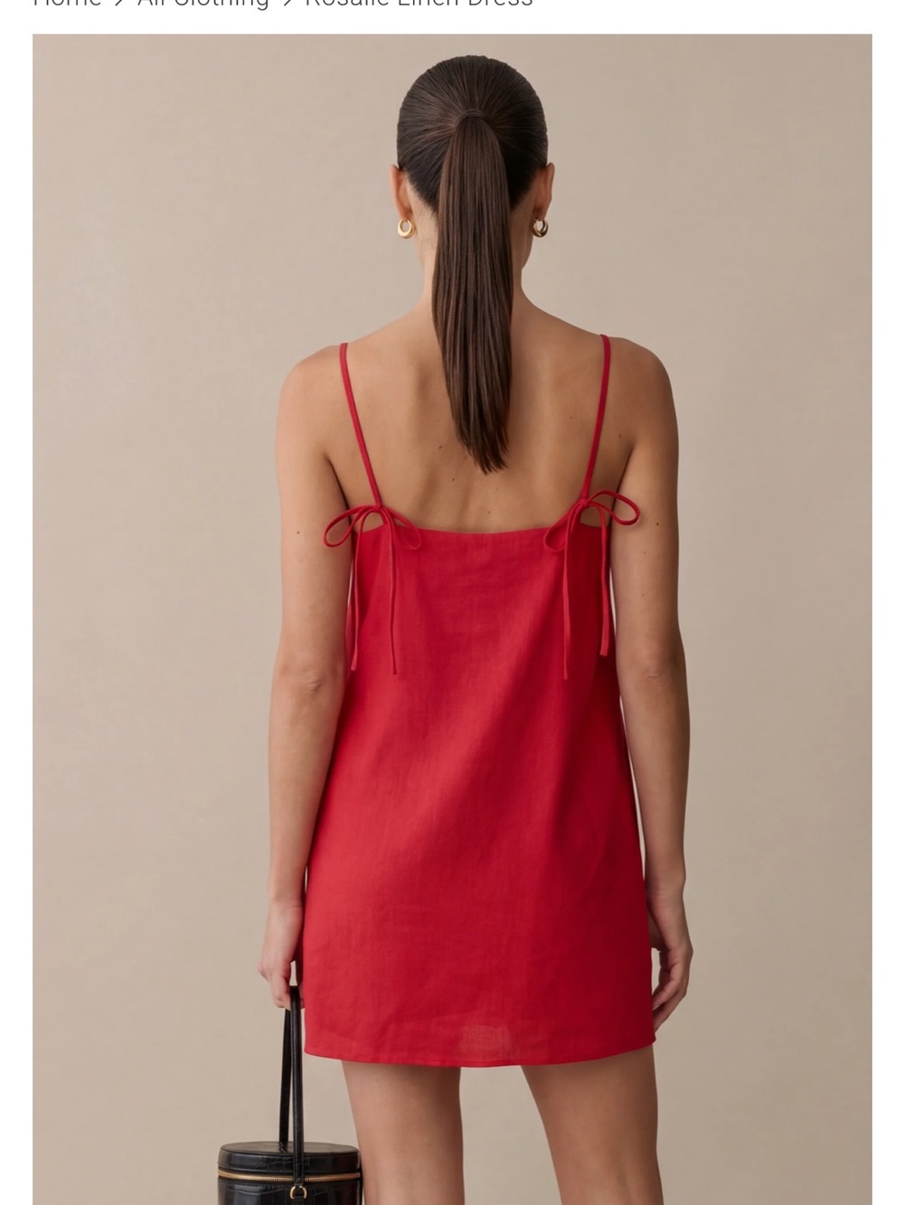 Reformation Red Tie-Strap Mini Dress - Picture 3 of 5